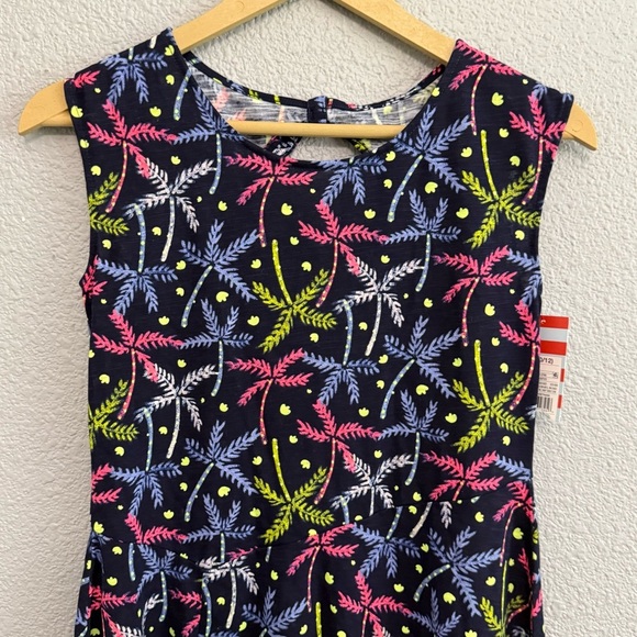 Cat & Jack Printed‎ Palm Tree Dress Size 10/12 NWT Assymetrical Hemline - Picture 2 of 5